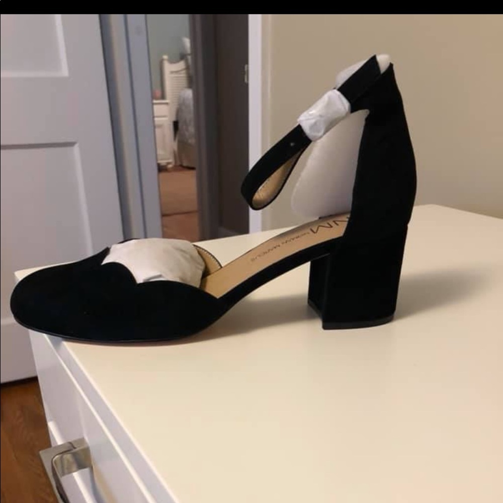 Neiman Marcus Black Suede Heels